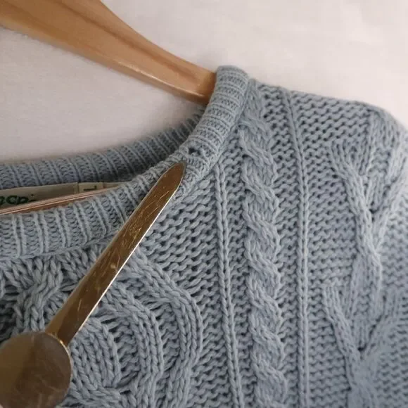 Aran Crafts Men's XXL Merino Wool Crew Neck Cable Knit Fisherman Sweater Ireland